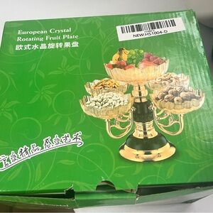 European Crystal Rotating Fruit Plate